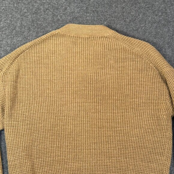 Buck Mason Womens Seafarer Cotton Rib Crew Neck Sweater Puff Sleeve Large Tan - Picture 4 of 12